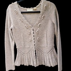 Anthropologie sweater by Sleeping on Snow, size M, 90% wool, lace detail